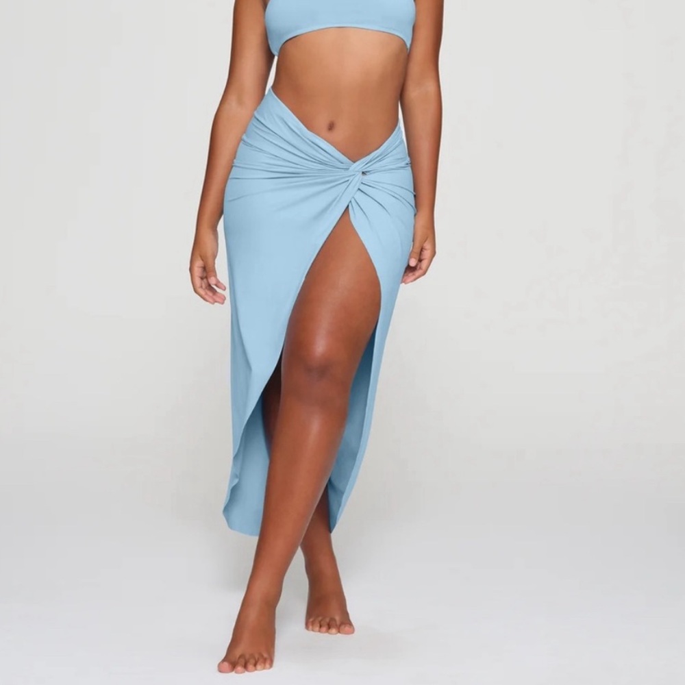 Skims swim sarong skirt in iris blue
